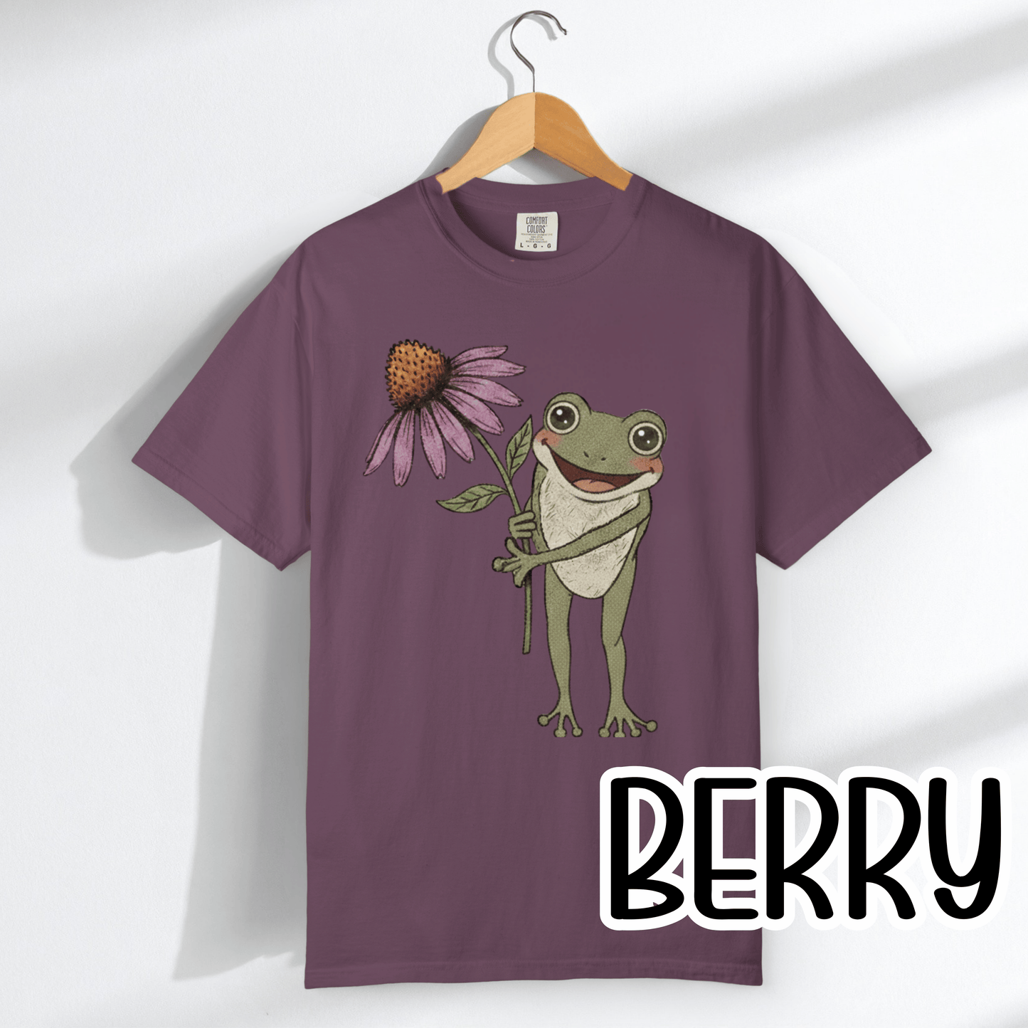 Spring Cottage Frog Tee • Whimsical Garden Wildflower T-shirt • Cottagecore Floral Tshirt
