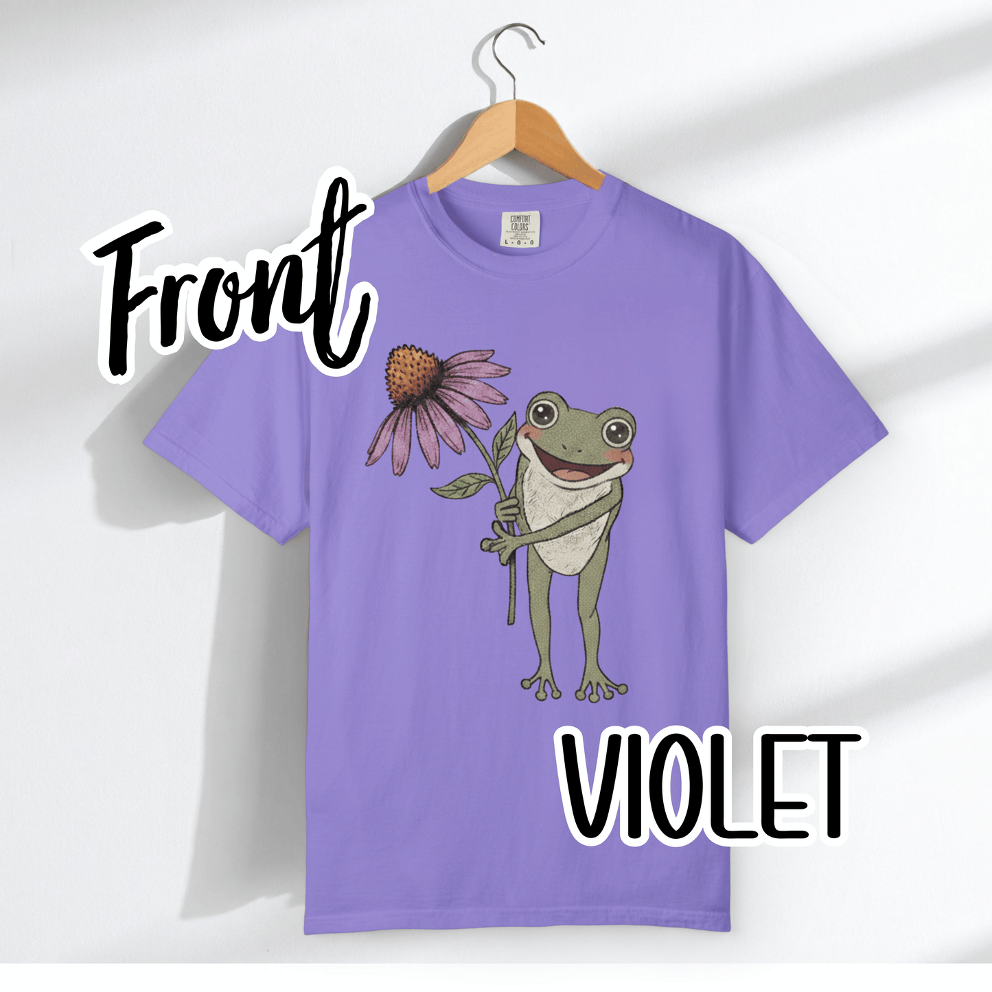 Spring Cottage Frog Tee • Whimsical Garden Wildflower T-shirt • Cottagecore Floral Tshirt