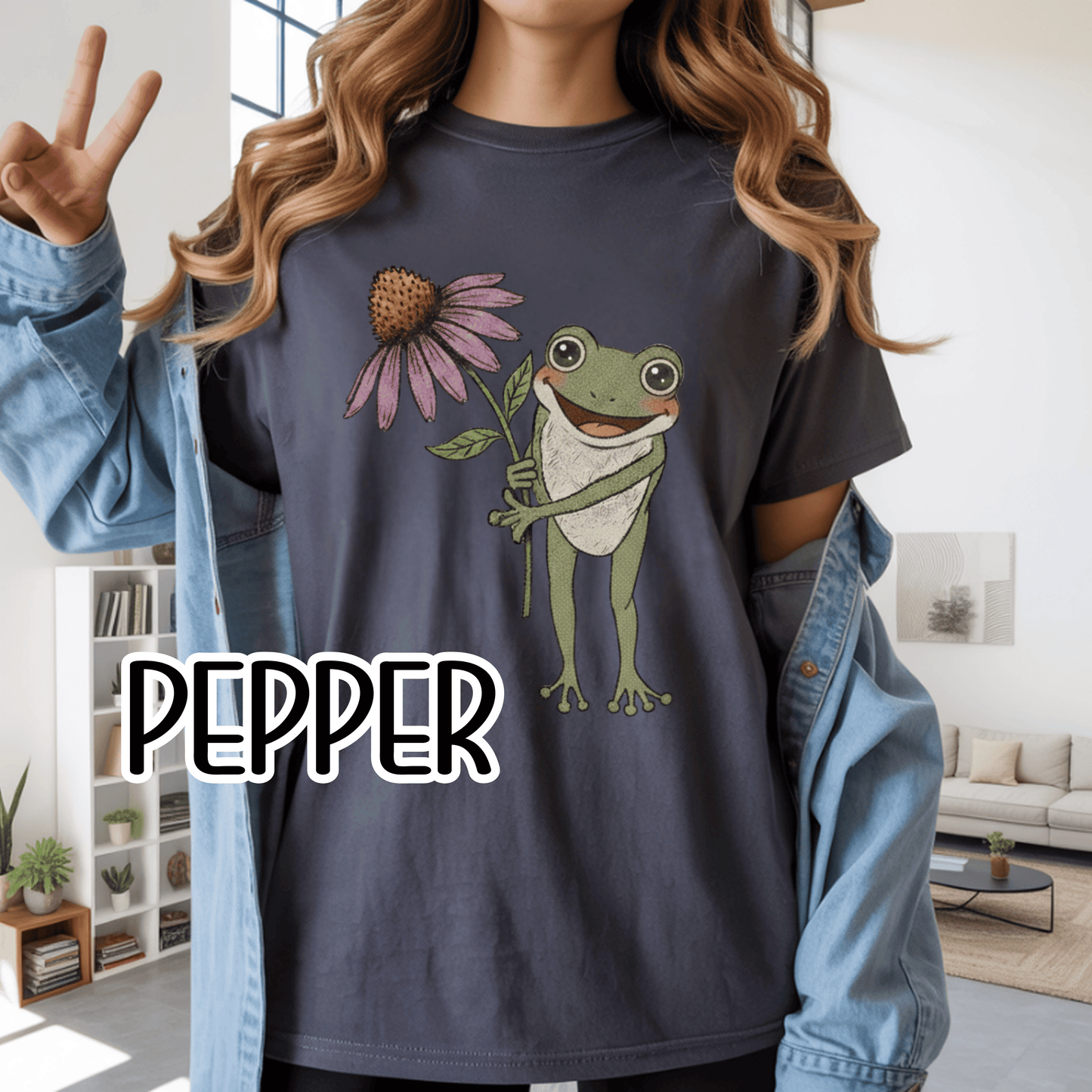 Spring Cottage Frog Tee • Whimsical Garden Wildflower T-shirt • Cottagecore Floral Tshirt