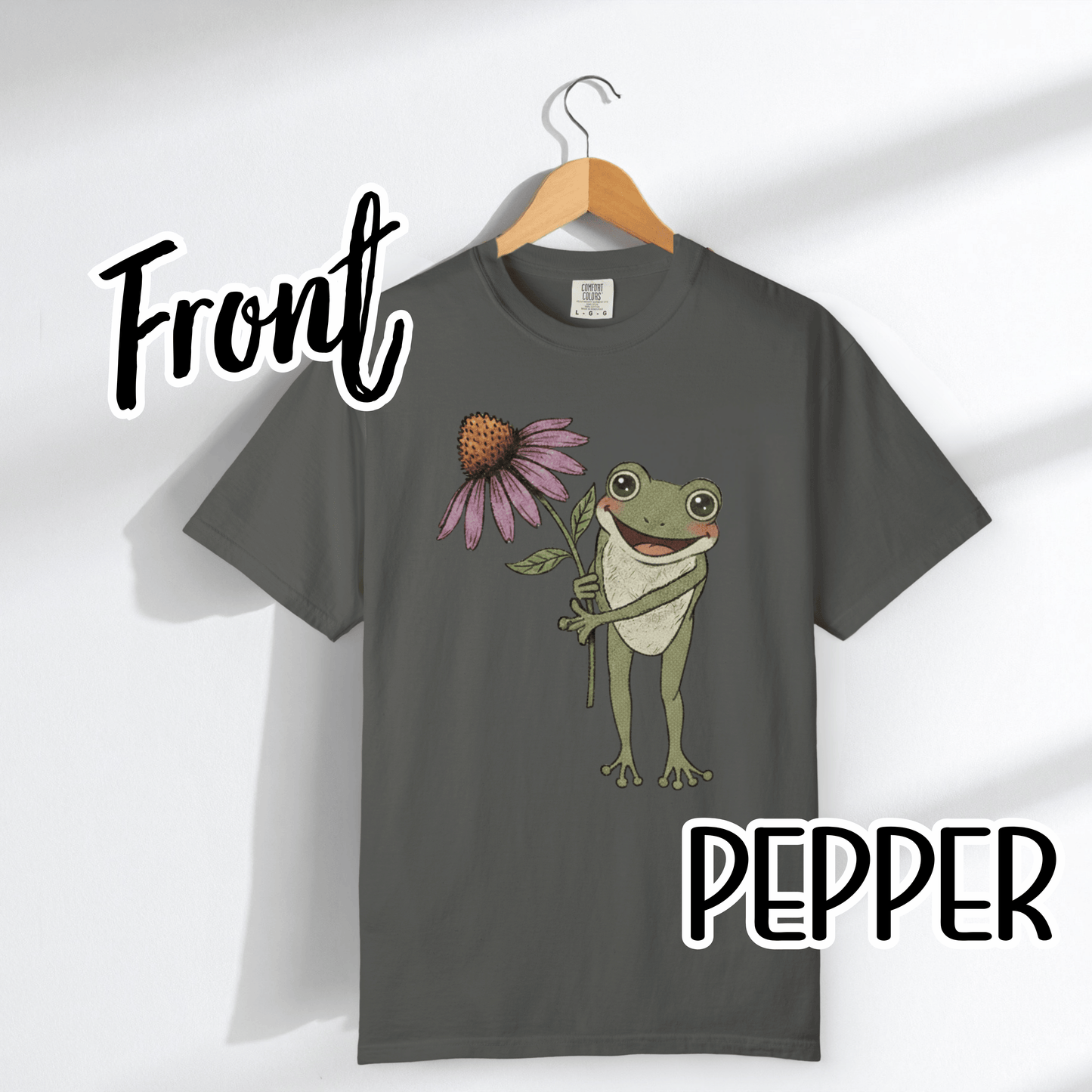 Spring Cottage Frog Tee • Whimsical Garden Wildflower T-shirt • Cottagecore Floral Tshirt