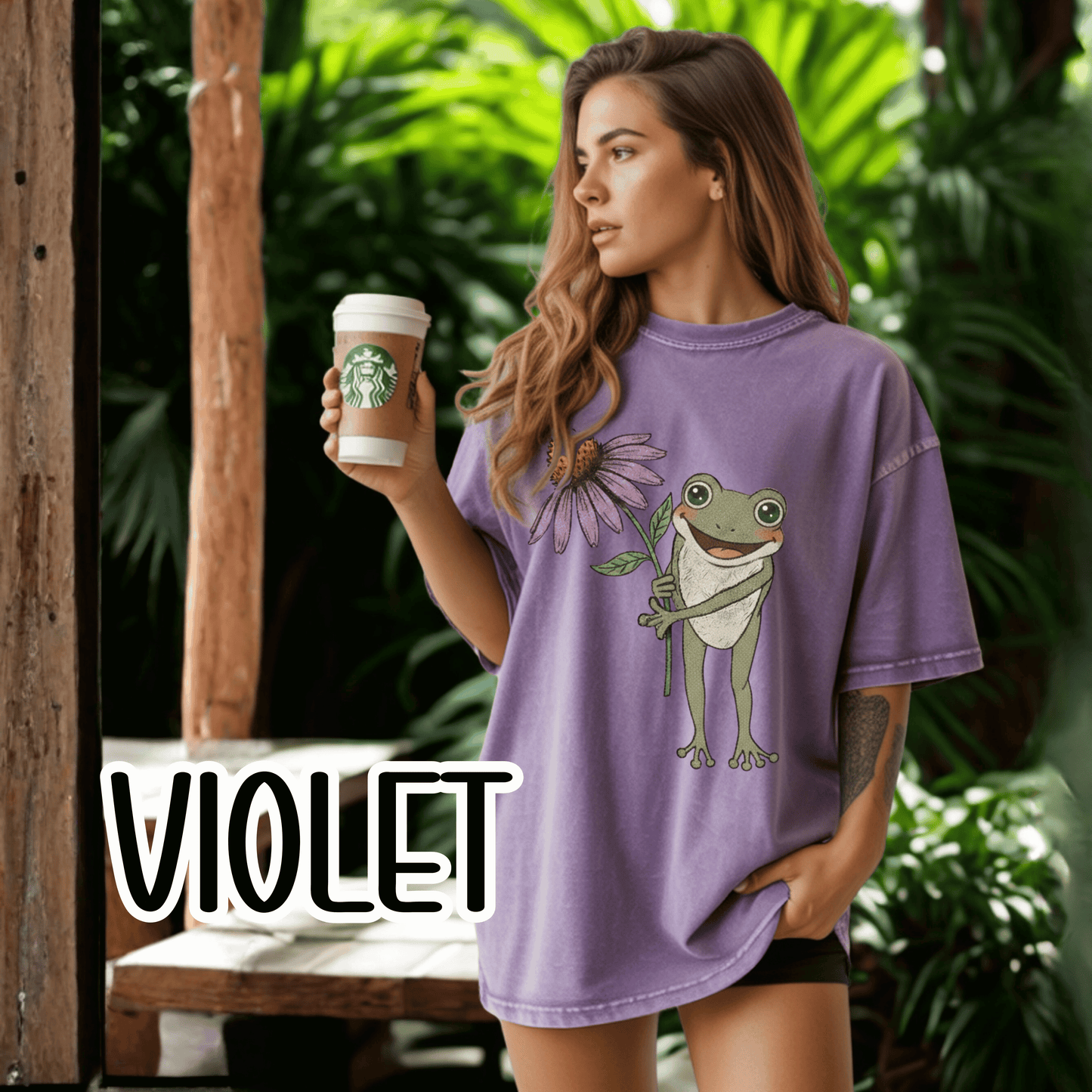 Spring Cottage Frog Tee • Whimsical Garden Wildflower T-shirt • Cottagecore Floral Tshirt