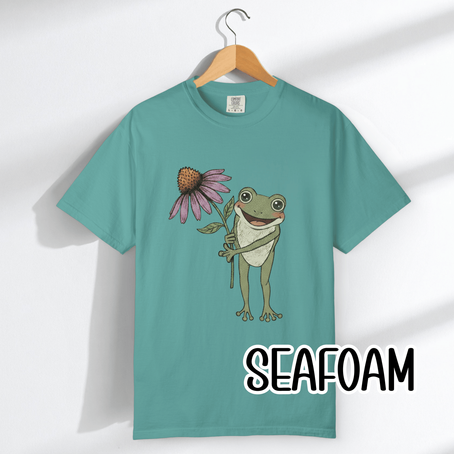 Spring Cottage Frog Tee • Whimsical Garden Wildflower T-shirt • Cottagecore Floral Tshirt