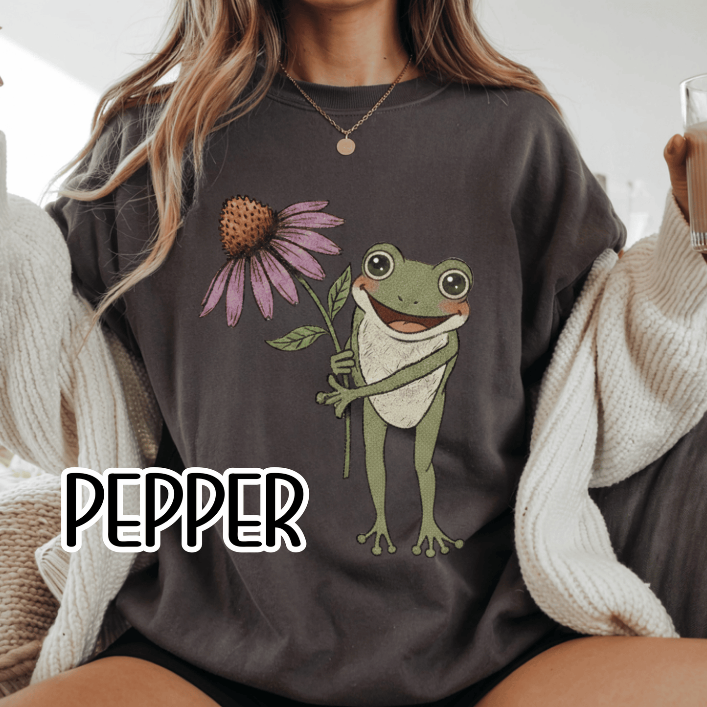 Spring Cottage Frog Tee • Whimsical Garden Wildflower T-shirt • Cottagecore Floral Tshirt