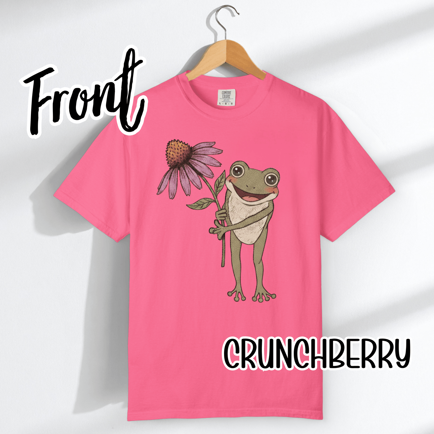 Spring Cottage Frog Tee • Whimsical Garden Wildflower T-shirt • Cottagecore Floral Tshirt