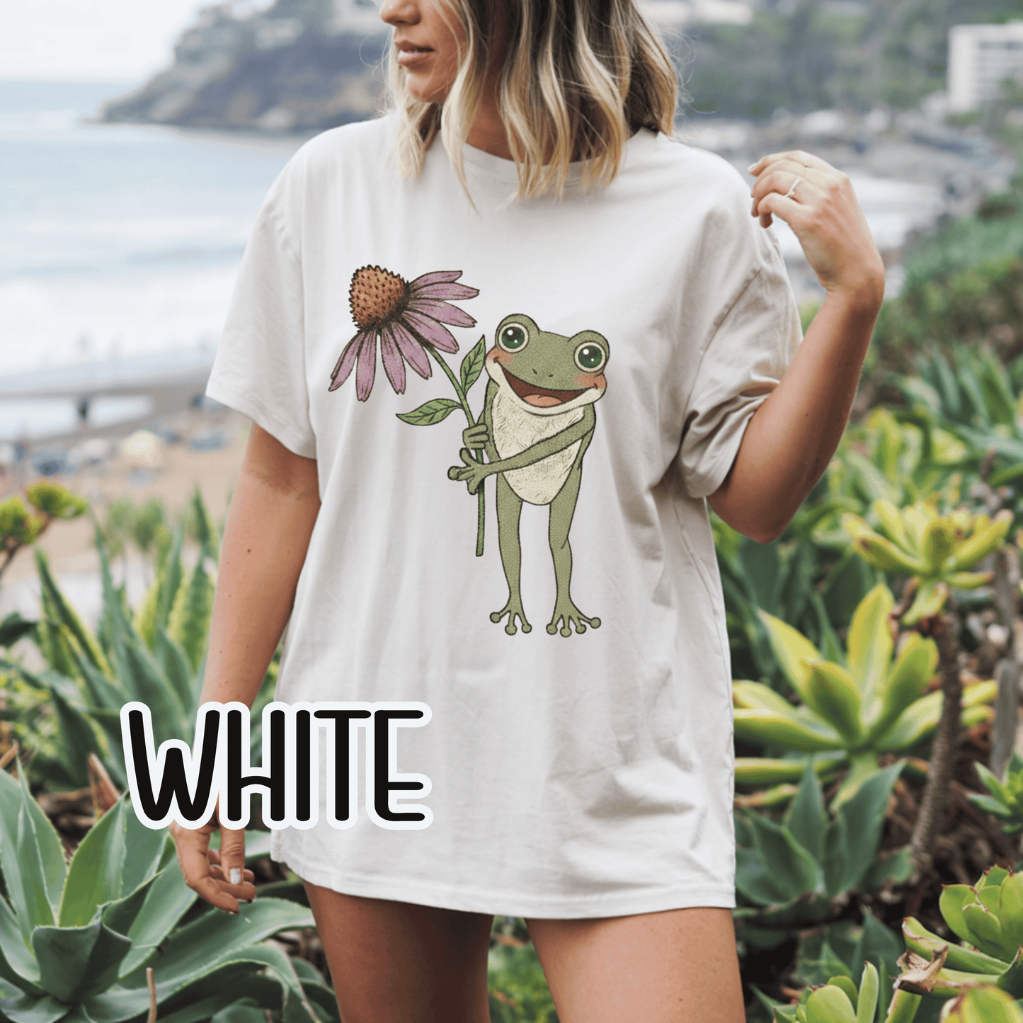 Spring Cottage Frog Tee • Whimsical Garden Wildflower T-shirt • Cottagecore Floral Tshirt
