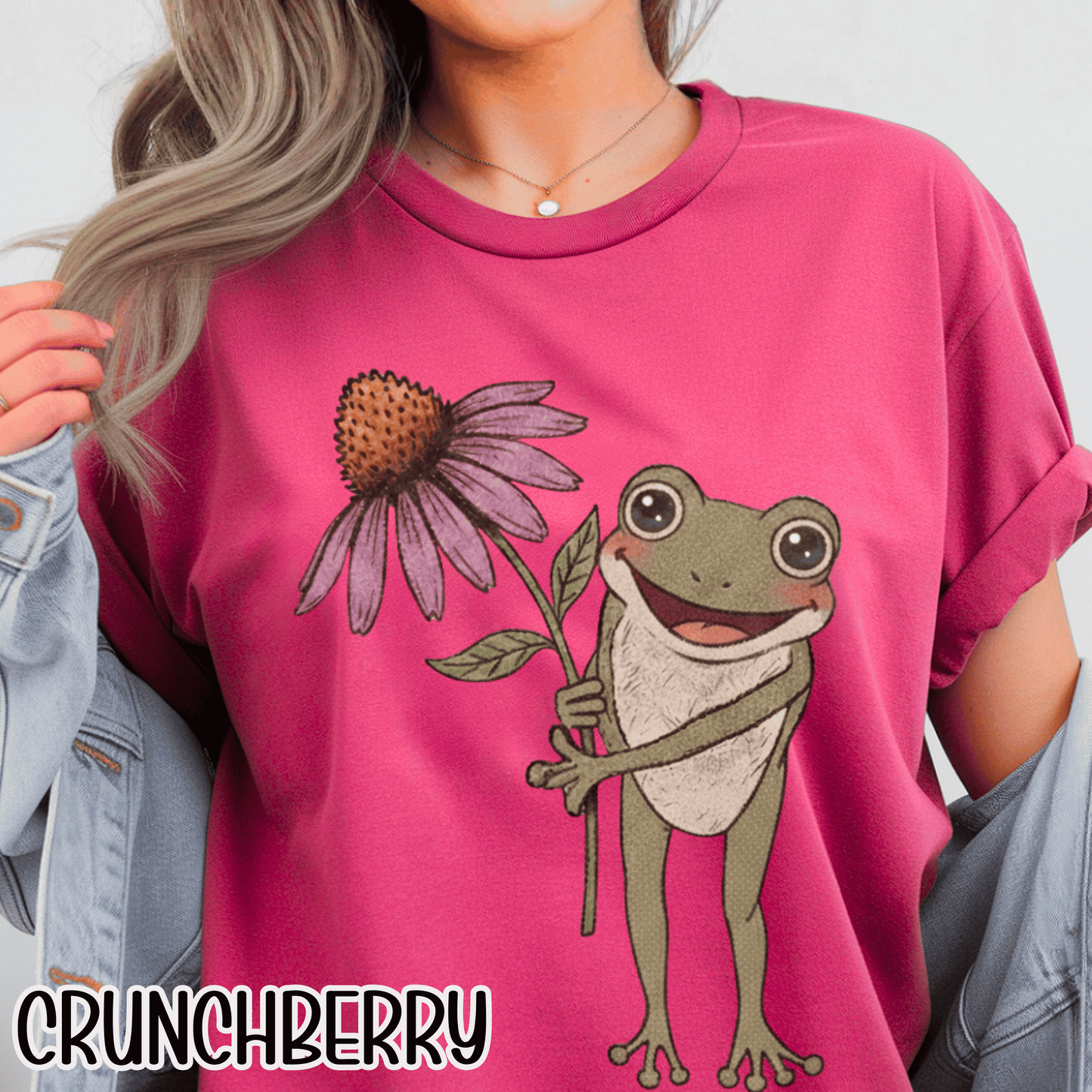 Spring Cottage Frog Tee • Whimsical Garden Wildflower T-shirt • Cottagecore Floral Tshirt