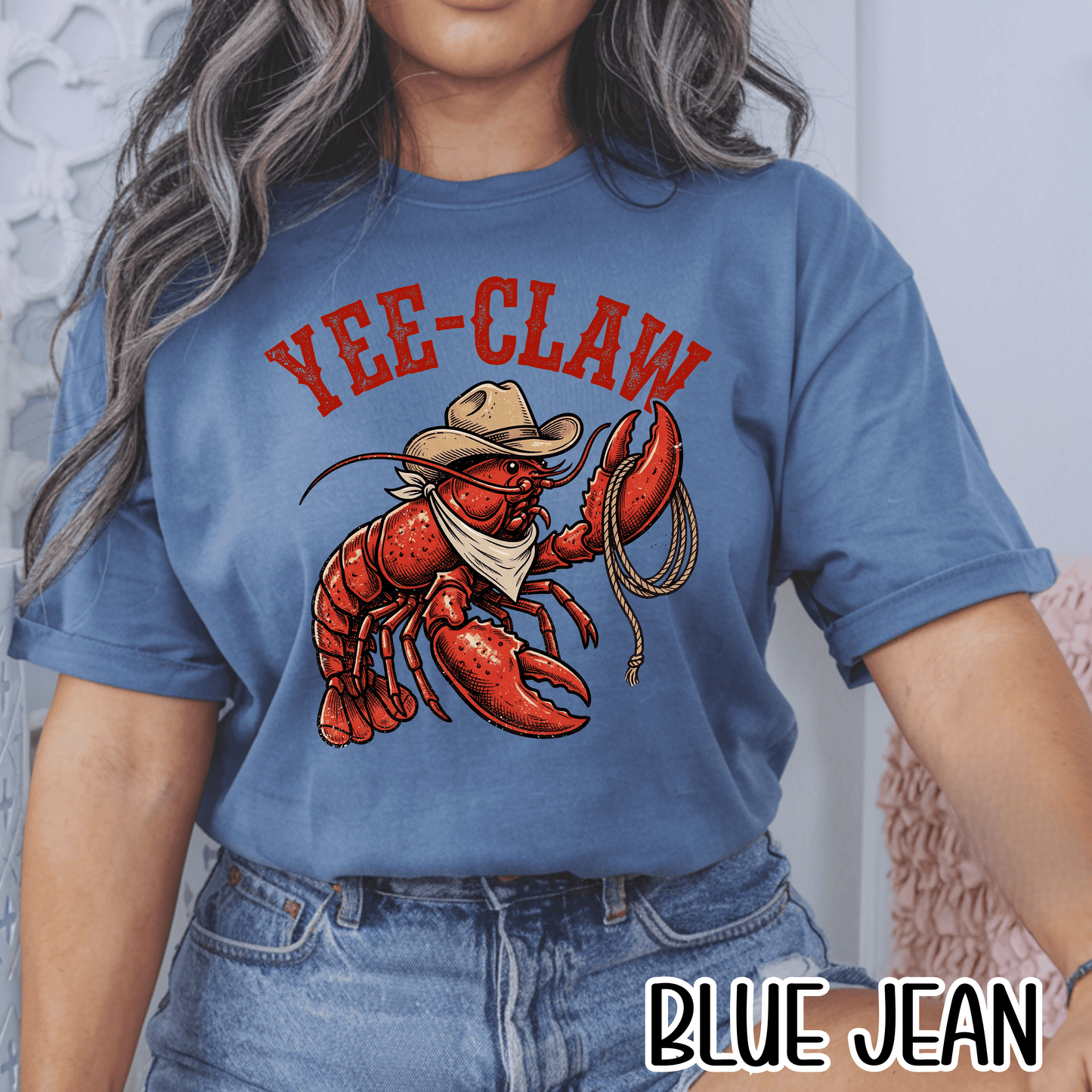Yee Claw Lobster T-Shirt • Funny Western Cowboy Tee • Country Humor Graphic Shirt