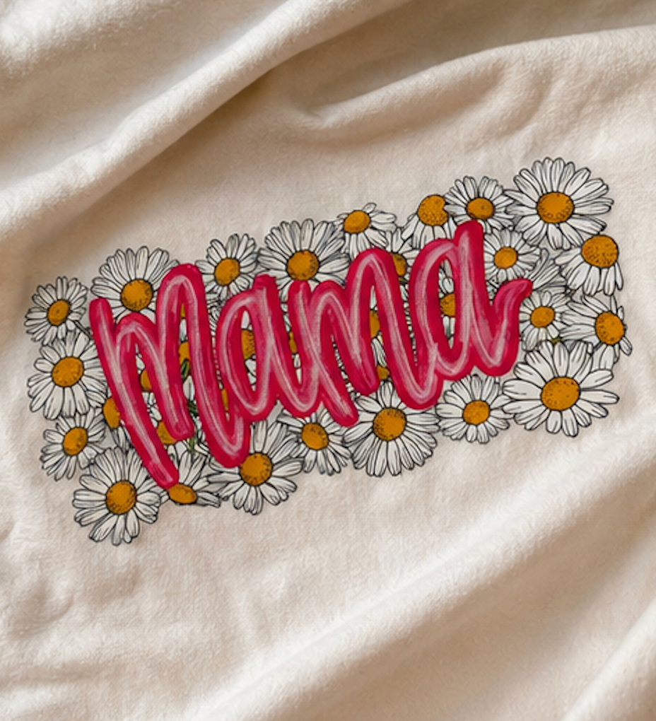 Pink Daisy Mama Shirt • Floral Mama Tee • Spring Mama Graphic Shirt • Cute Feminine Motherhood Outfit