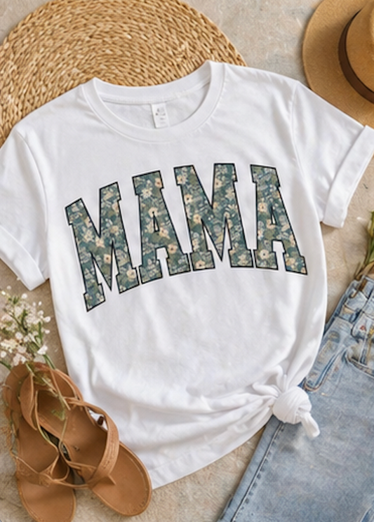 Cottagecore Mama Shirt • Vintage Blue Floral Mama Tee • Soft Botanical Mom Graphic Shirt • Mother’s Day Gift