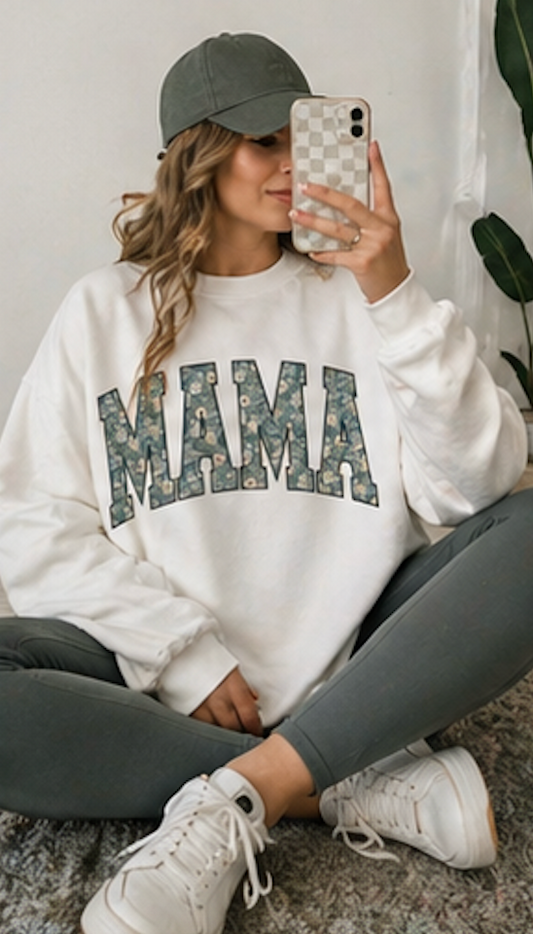 Cottagecore Mama Sweatshirt • Vintage Floral Mama Crewneck • Feminine Botanical Mom Pullover • Mother’s Day Gift