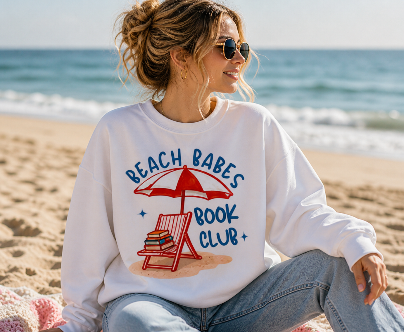 Beach Babes Book Club Sweatshirt • Beach Reader Crewneck • Coastal Summer Book Lover Pullover