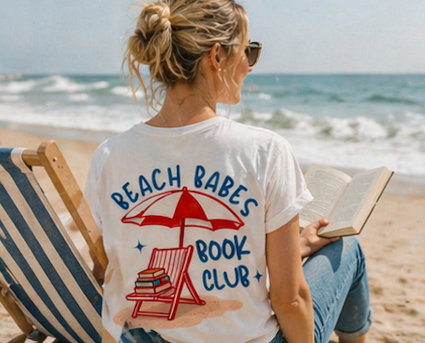 Beach Babes Book Club Sweatshirt • Beach Reader Crewneck • Coastal Summer Book Lover Pullover