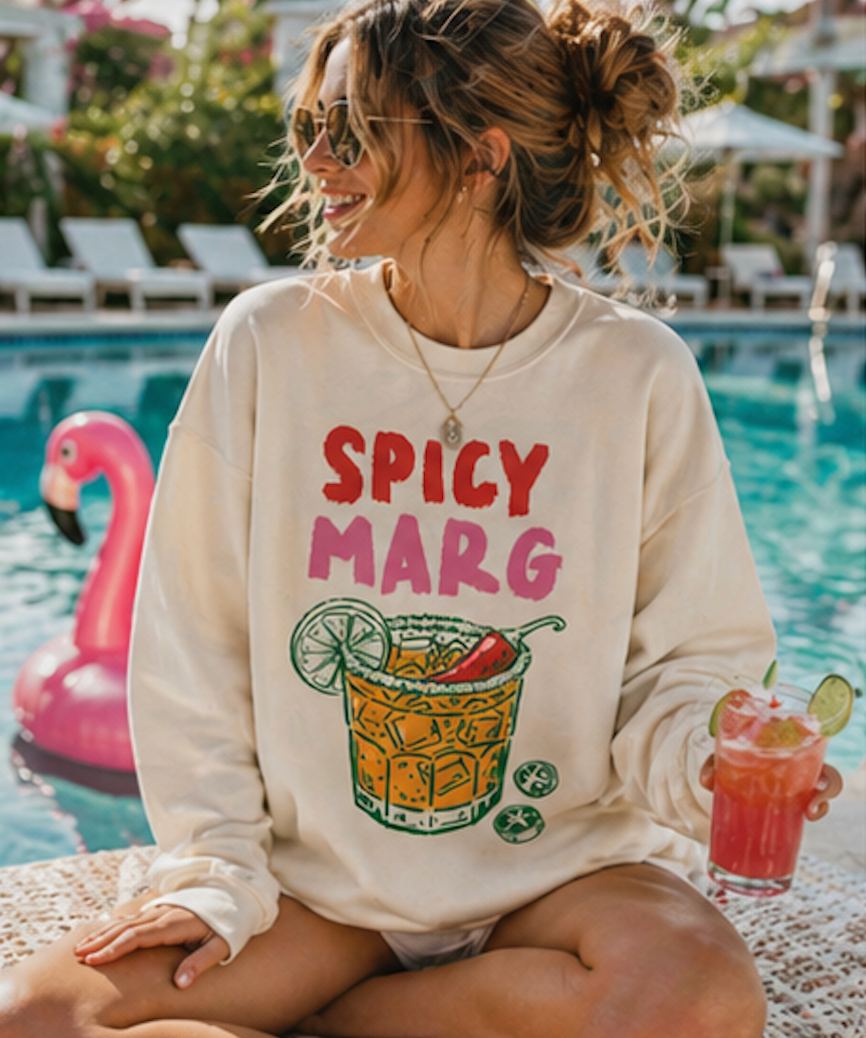 Spicy Marg Graphic Tee • Margarita Summer Shirt • Girls Night Beach Tee • Summer Vacation Outfit • Fiesta Shirt