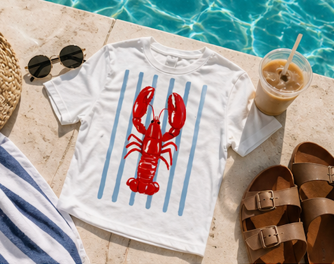 Coastal Lobster Sweatshirt • Beach Vacation Crewneck • Summer Coastal Graphic Sweatshirt • Nautical Pullover