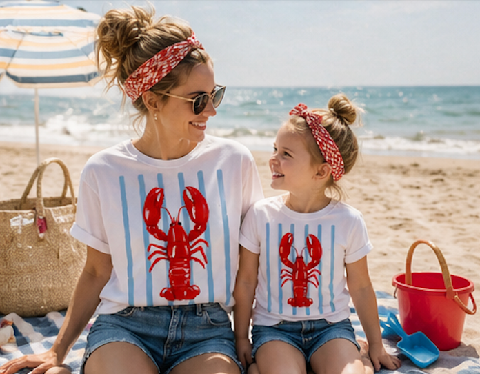 Coastal Lobster Sweatshirt • Beach Vacation Crewneck • Summer Coastal Graphic Sweatshirt • Nautical Pullover