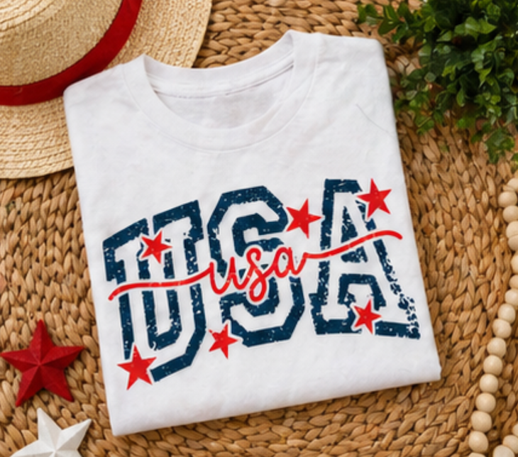 Copy of Feux Laced USA Patchwork Sweatshirt • Preppy Patriotic Crewneck • Coquette Americana Sweatshirt • Red White Blue Mama Style