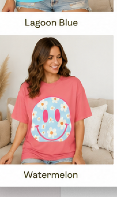 Preppy Smiley Face Shirt • Colorful Summer Graphic Tee • Happy Face Comfort Colors Shirt • Retro Smiley Tee • Cute Beach Shirt • Trendy Women's T-Shirt