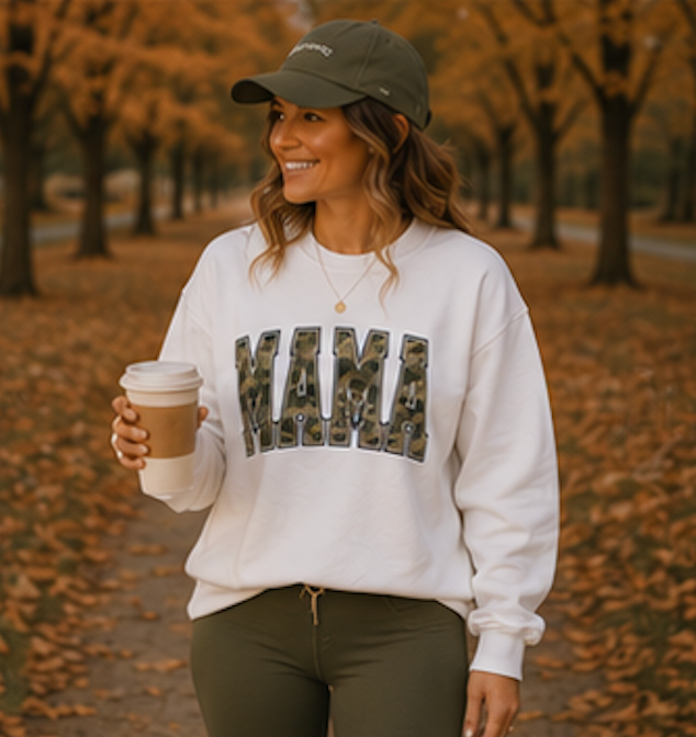 Mama Camo T-Shirt — Leopard/Camo Print "MAMA" Graphic Tee