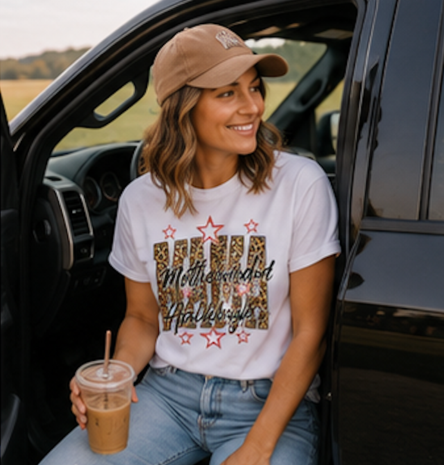 Motherhood Hallelujah Leopard Stars T-Shirt
