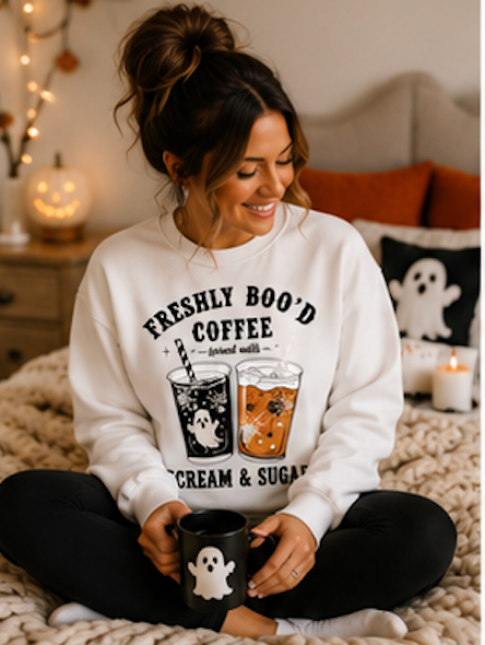 Freshly Boo'd Coffee: Scream & Sugar Crewneck