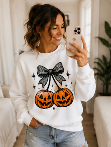 Halloween Pumpkin Pair Crewneck Sweatshirt