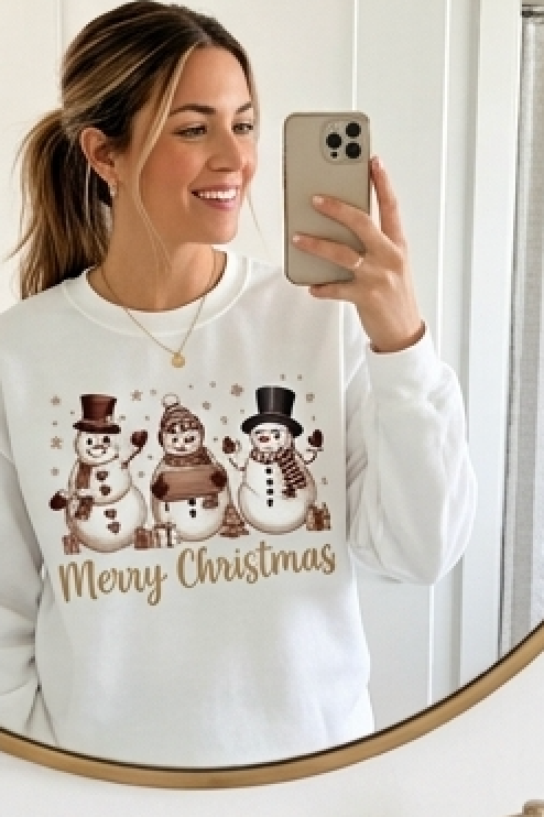 Christmas Snowman Crewneck Sweatshirt – Merry Christmas Holiday Pullover