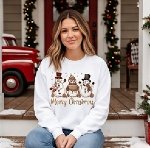 Christmas Snowmen T-Shirt - Merry Christmas Cute Winter Holiday Tee