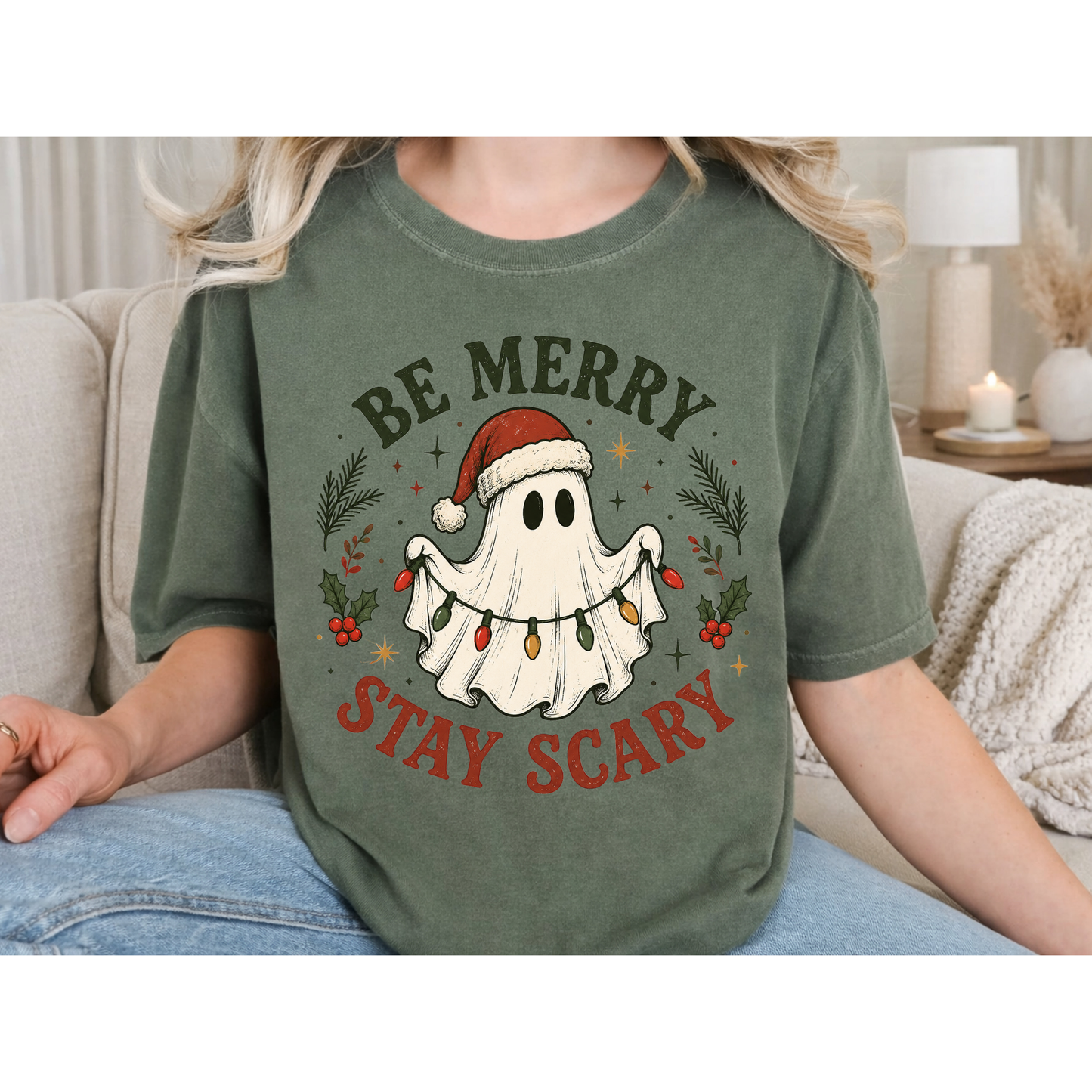 "Be Merry Stay Scary" Holiday Crewneck