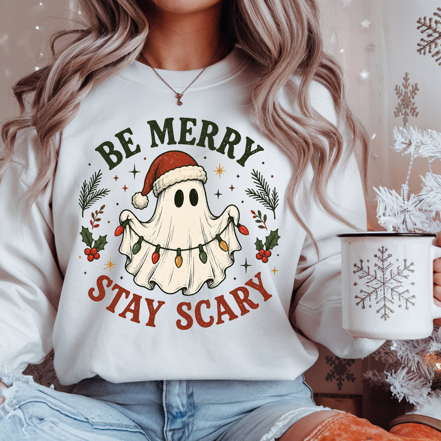 "Be Merry Stay Scary" Holiday Crewneck