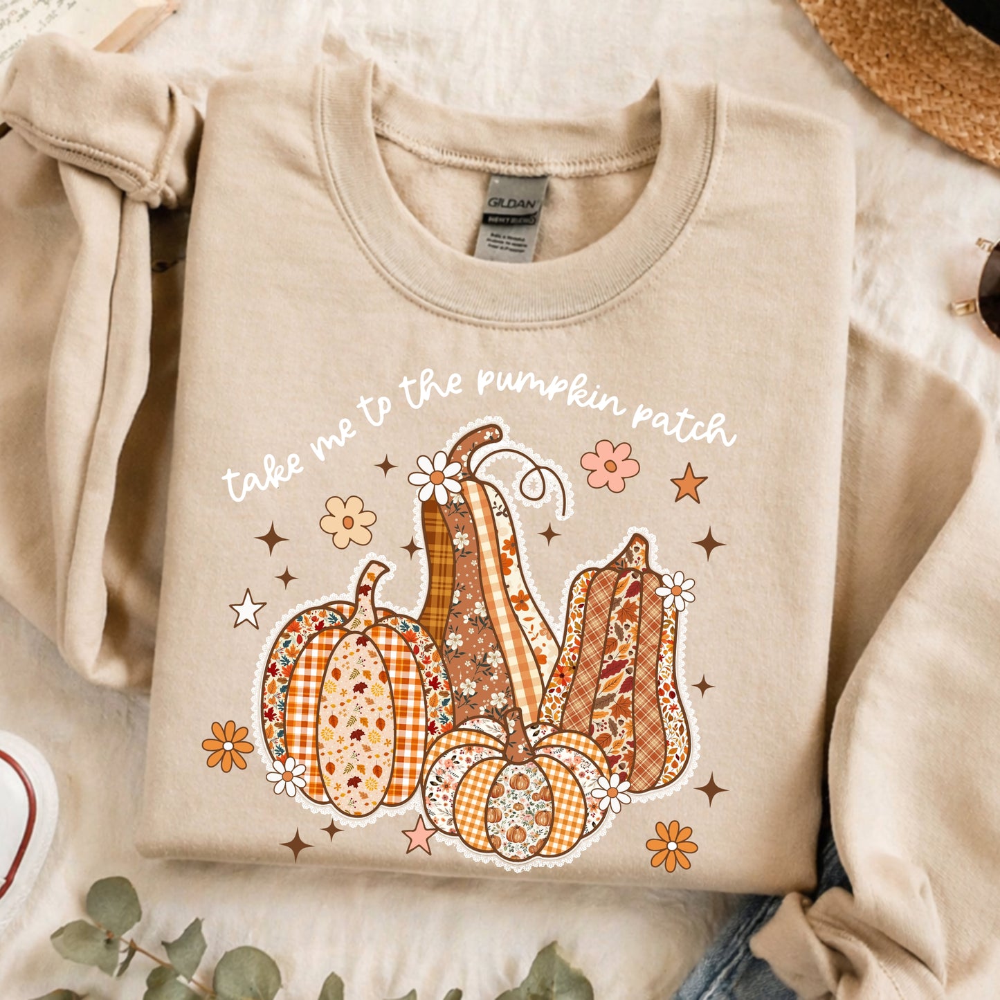 Pumpkin Patch gourd Graphic T-Shirt — "Take Me to the Pumpkin Patch" Fall Tee