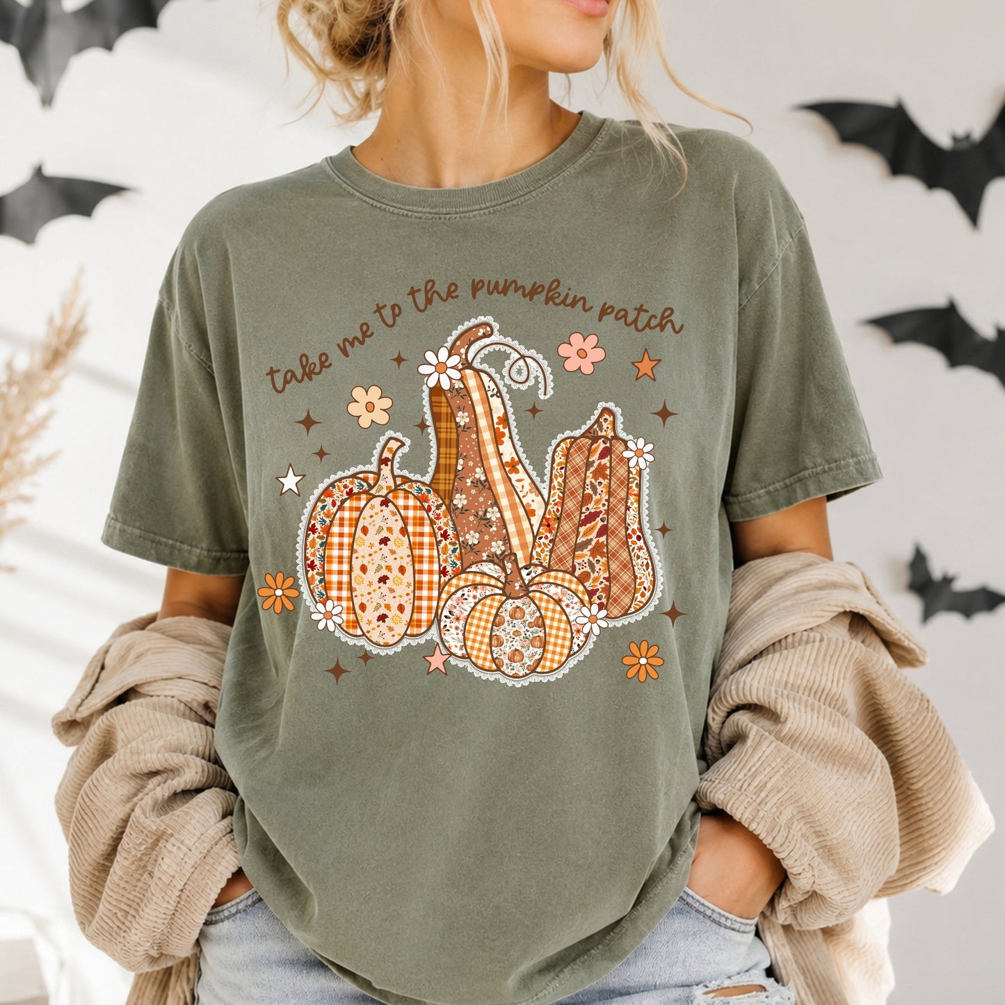 Pumpkin Patch gourd Graphic T-Shirt — "Take Me to the Pumpkin Patch" Fall Tee