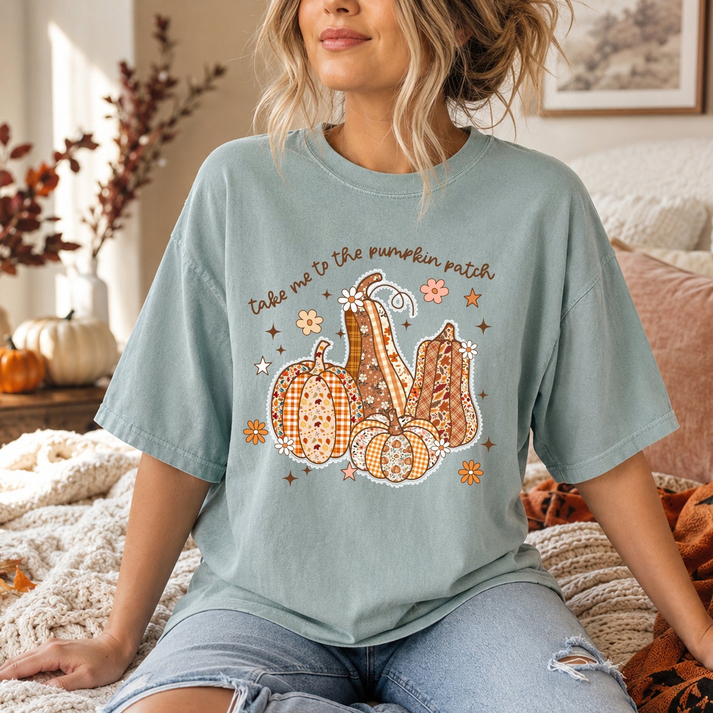 Pumpkin Patch gourd Graphic T-Shirt — "Take Me to the Pumpkin Patch" Fall Tee