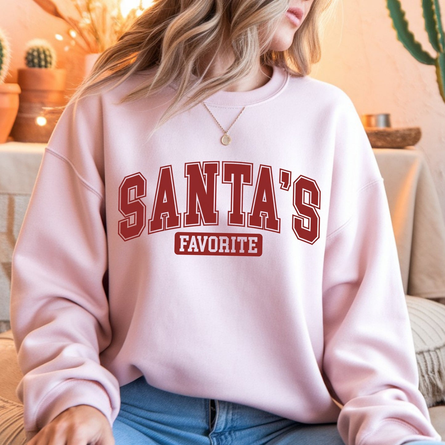 Santa's Favorite Crewneck Sweatshirt – Cozy Holiday Christmas Pullover