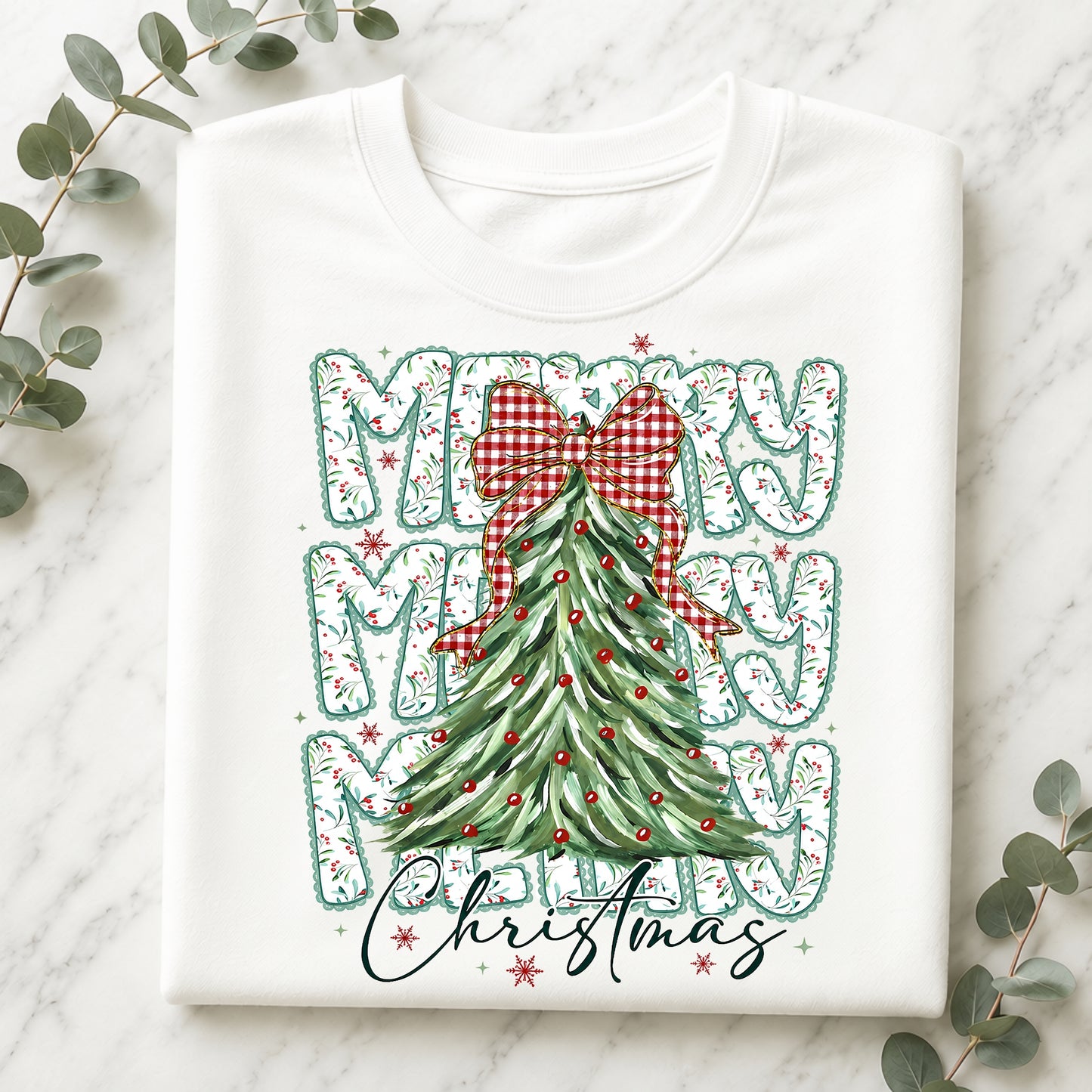 Christmas Tree Graphic T-Shirt — Merry & Bright Holiday Tee