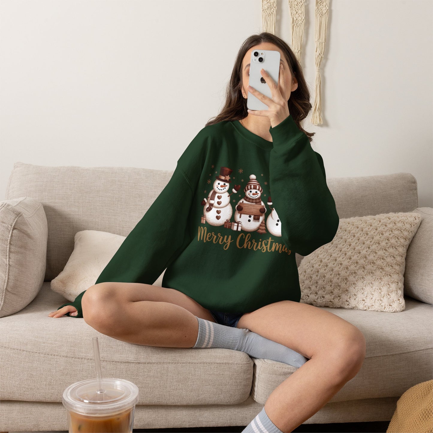 Christmas Snowman Crewneck Sweatshirt – Merry Christmas Holiday Pullover