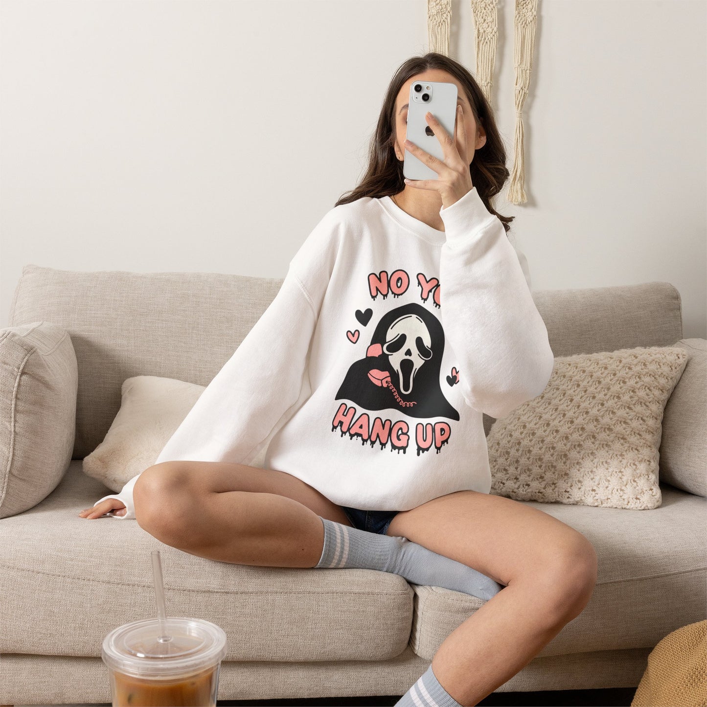 Scream Face "No You Hang Up" Crewneck Sweatshirt