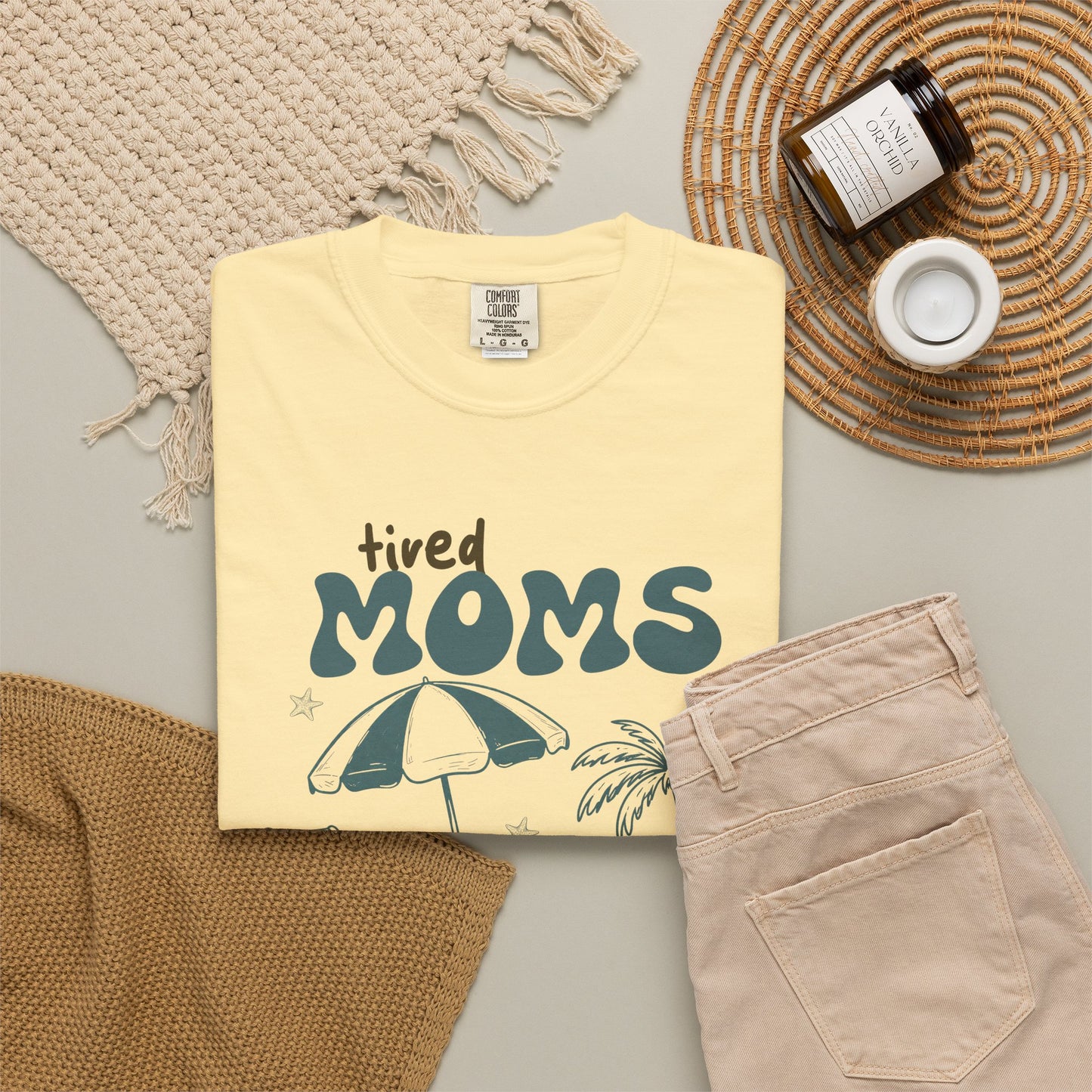 Tired Moms Summer Club Beach Mom Graphic Tee • Summer Vacation Shirt • Pool Day Mama Outfit • Coastal Summer Tee
