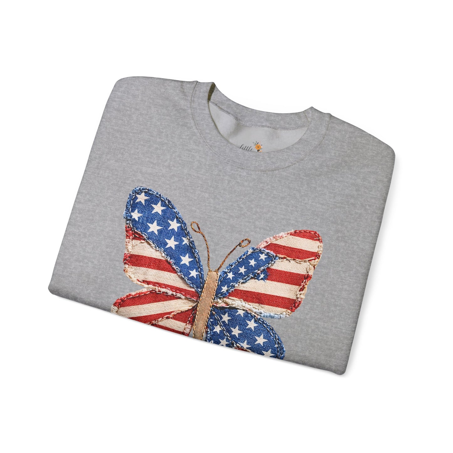 4th of July Butterfly Sweatshirt • Patriotic Butterfly Crewneck • Vintage Americana Red White Blue Graphic