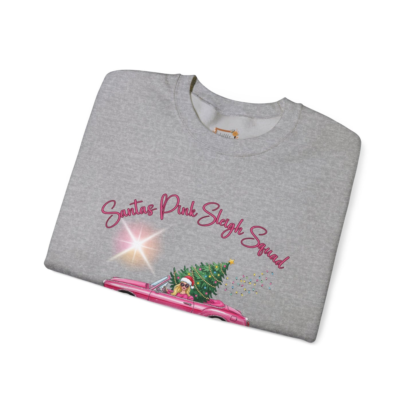 Santa's Pink Sleigh Squad Crewneck Sweatshirt
