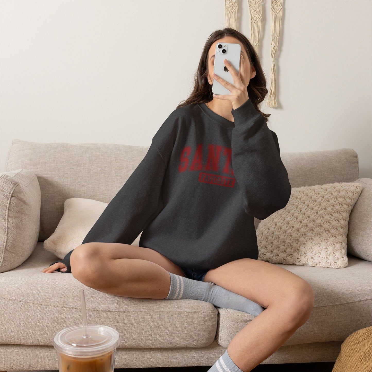 Santa's Favorite Crewneck Sweatshirt – Cozy Holiday Christmas Pullover