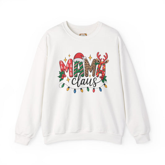 Festive Mama Claus Sweatshirt, Christmas Sweatshirt, Holiday Apparel, Gift for Mom, Cozy Crewneck