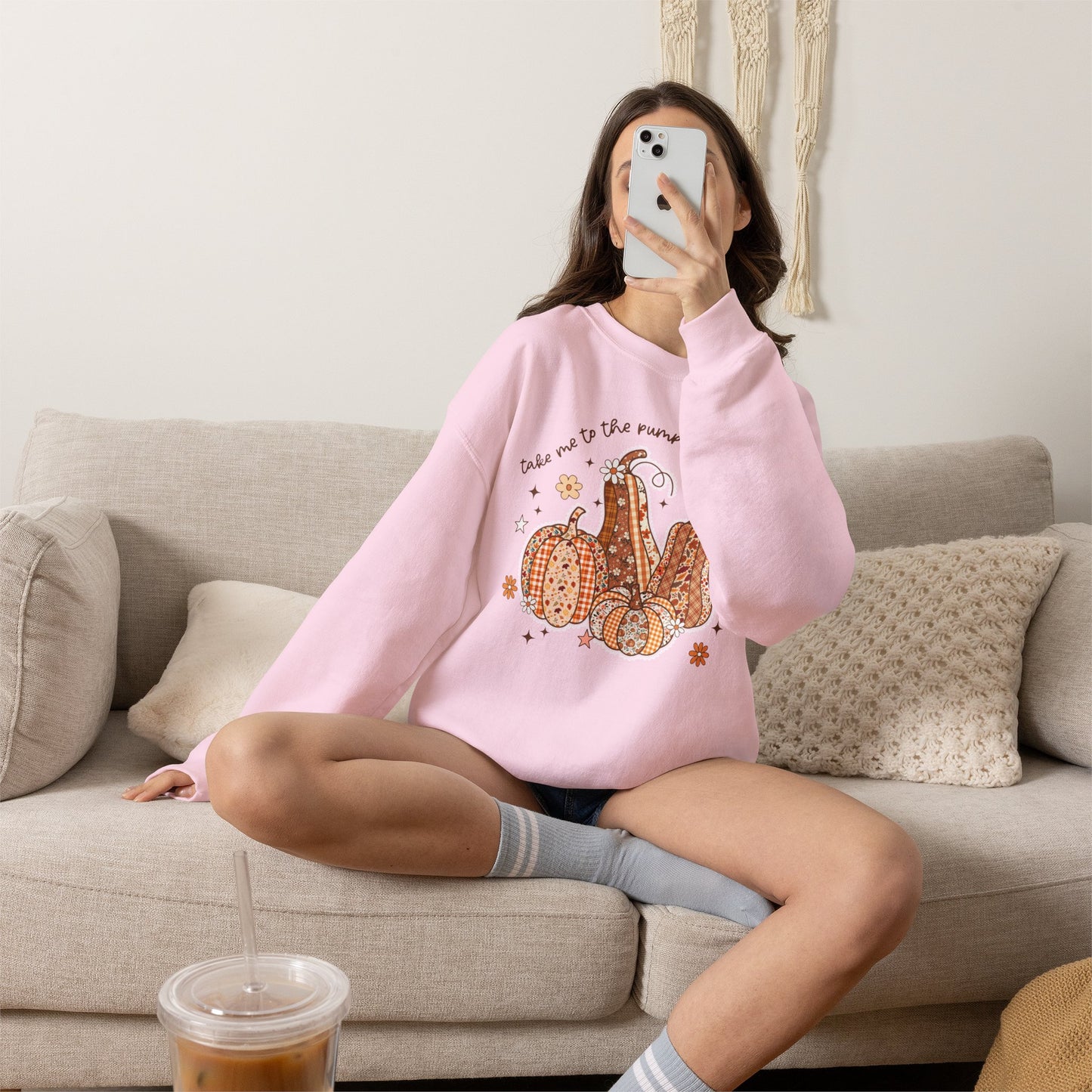 Pumpkin Patch Gourd Crewneck Sweatshirt – "Take Me to the Pumpkin Patch" Fall Pullover