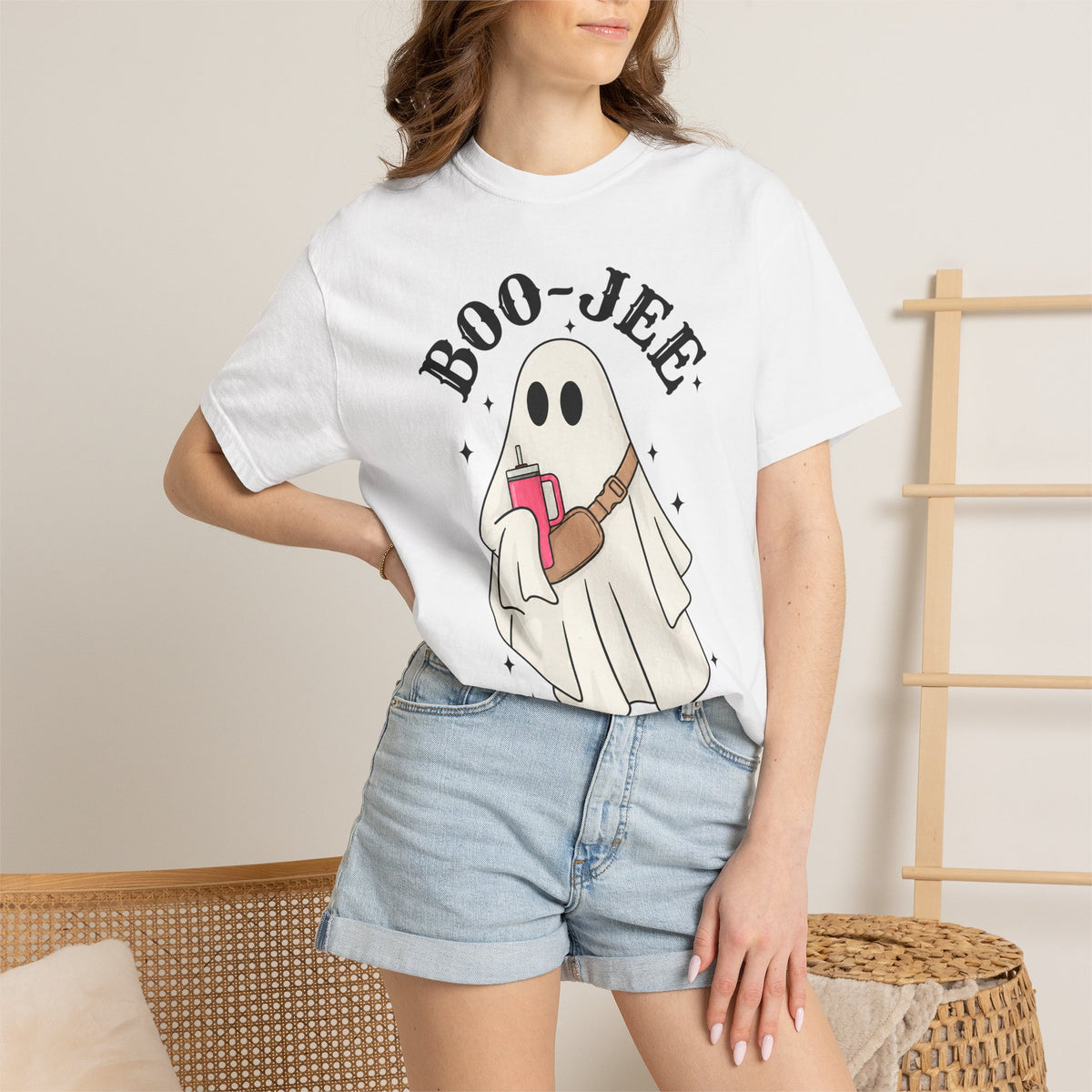 Boo Jee Ghost Shirt, Comfort Colors Halloween Tee, Cute Ghost Shirt, Girly Halloween Graphic Tee, Spooky Season Shirt