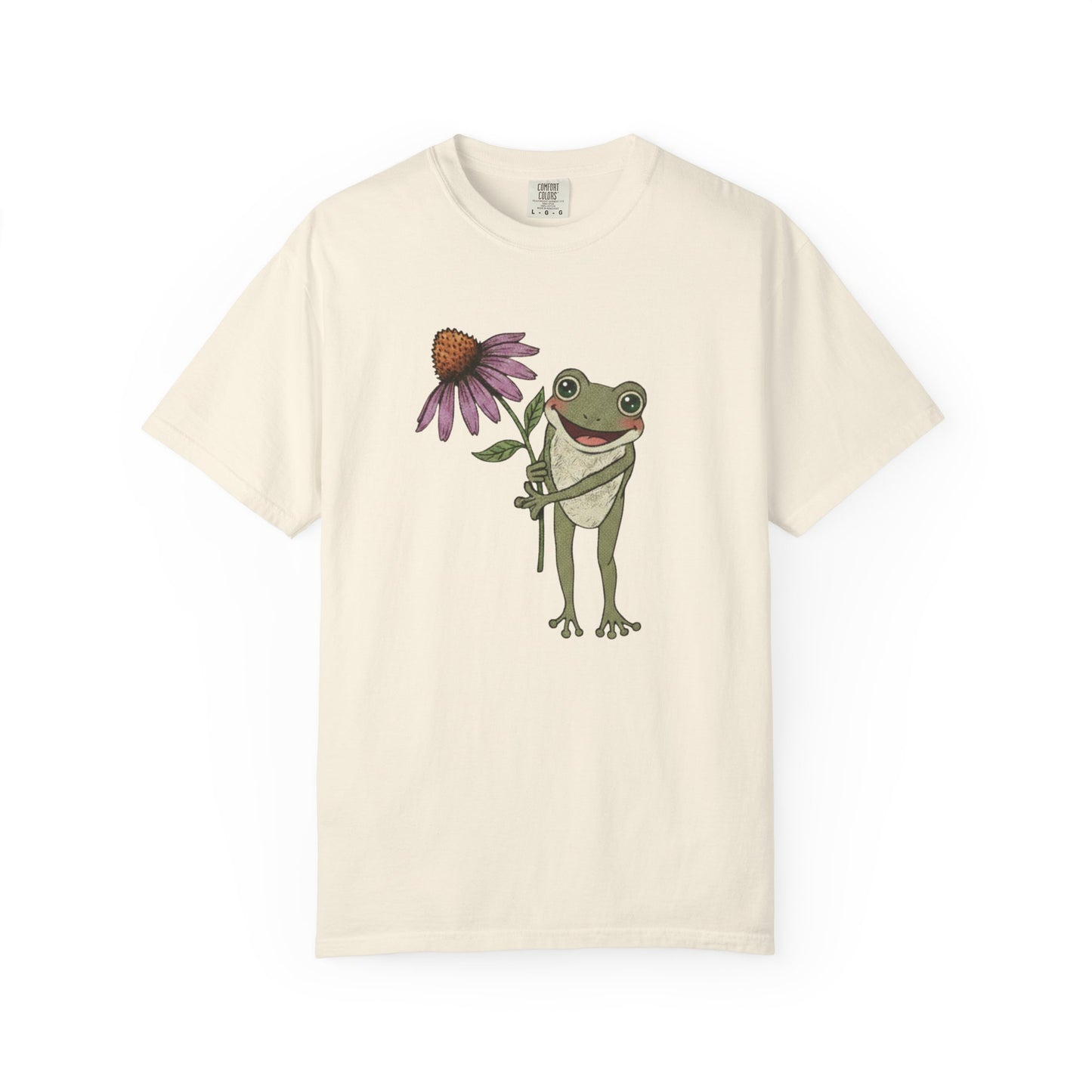 Spring Cottage Frog Tee • Whimsical Garden Wildflower T-shirt • Cottagecore Floral Tshirt