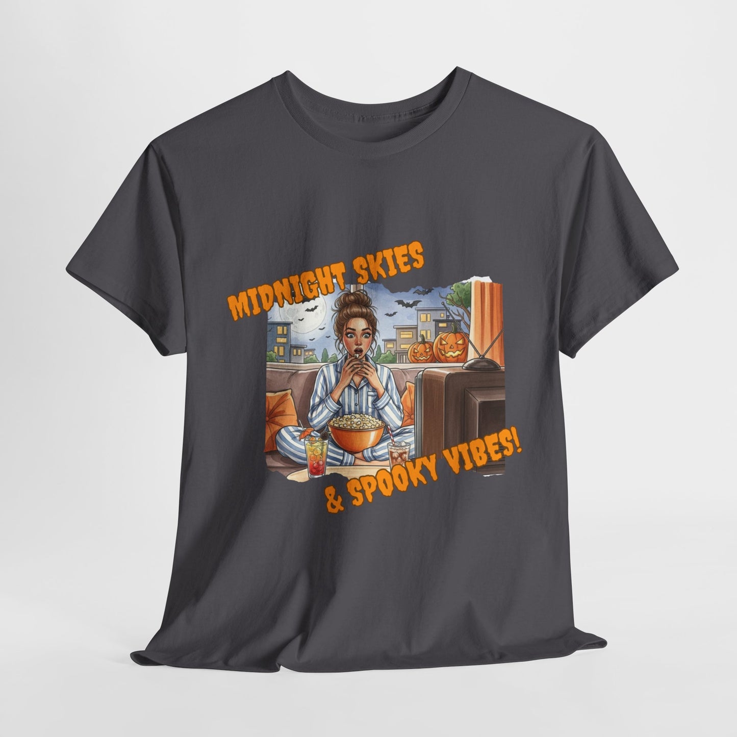 Spooky Vibes Graphic Tee – Soft Cotton Blend Halloween T-Shirt for Everyday Comfort
