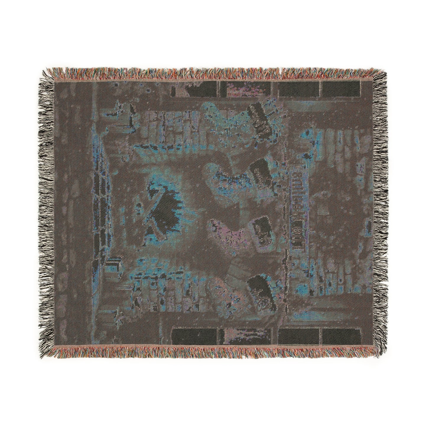 Custom Family Fireplace Christmas Woven Blanket