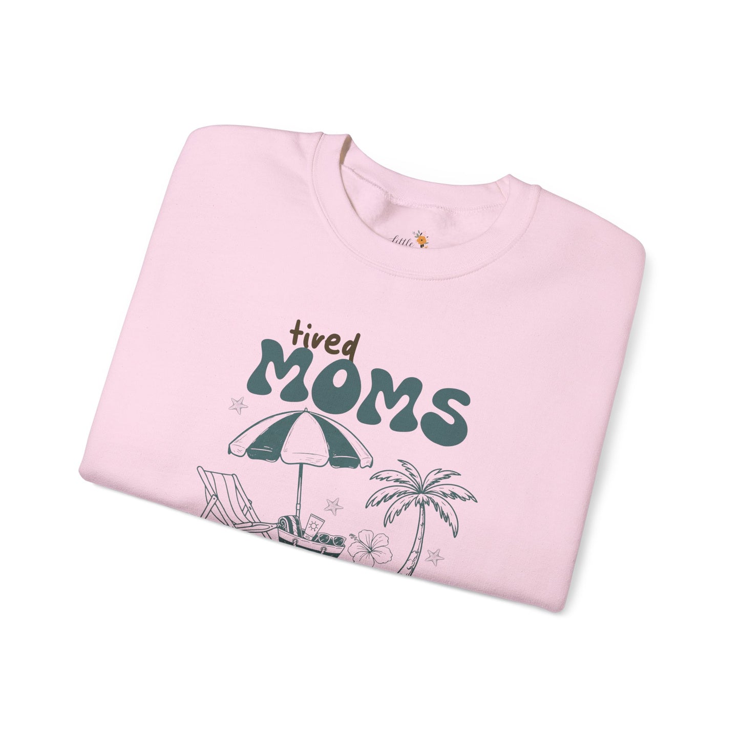 Tired Moms Summer Club Crewneck • Beach Vacation Mom Sweatshirt • Pool Day Mama Cozy Sweatshirt