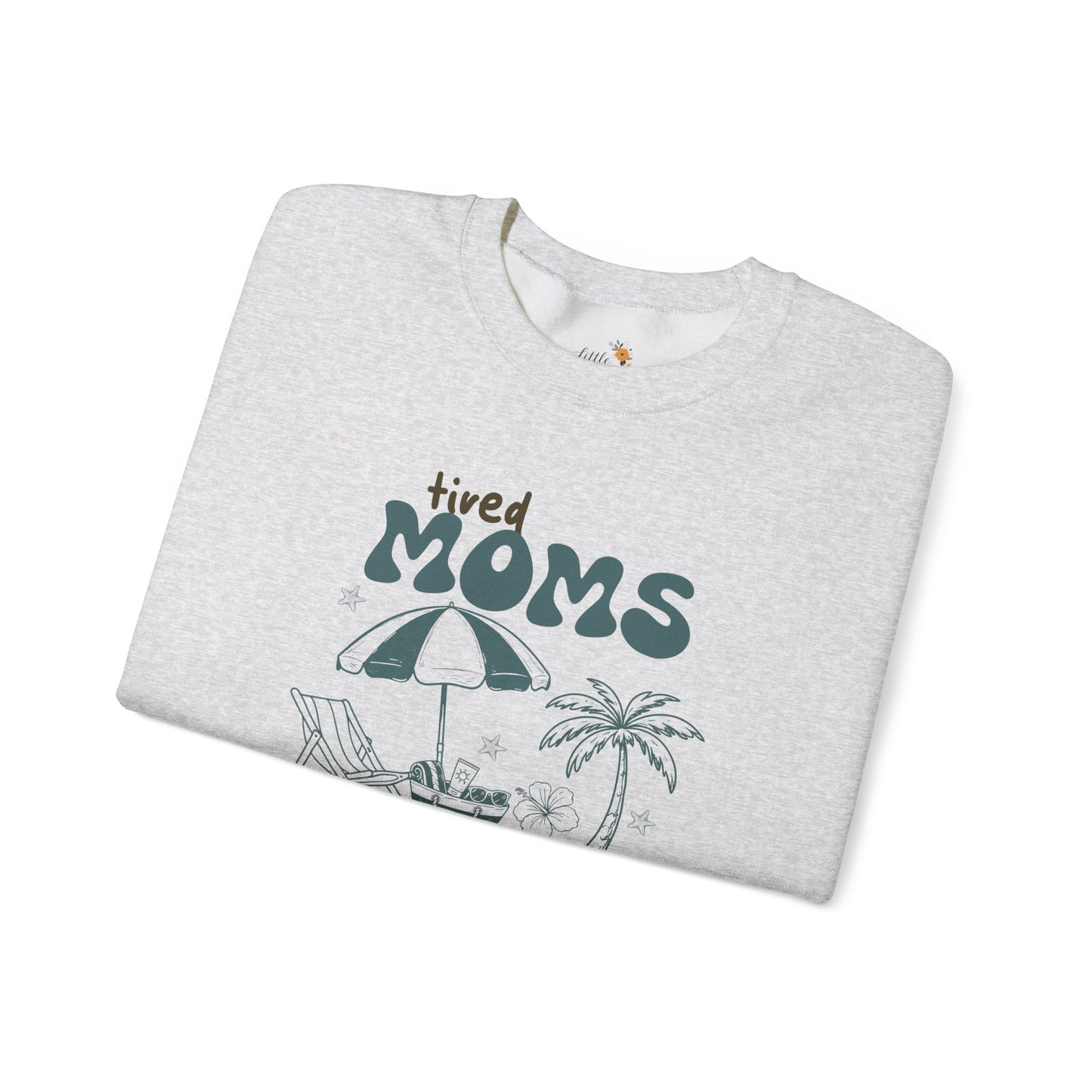 Tired Moms Summer Club Crewneck • Beach Vacation Mom Sweatshirt • Pool Day Mama Cozy Sweatshirt