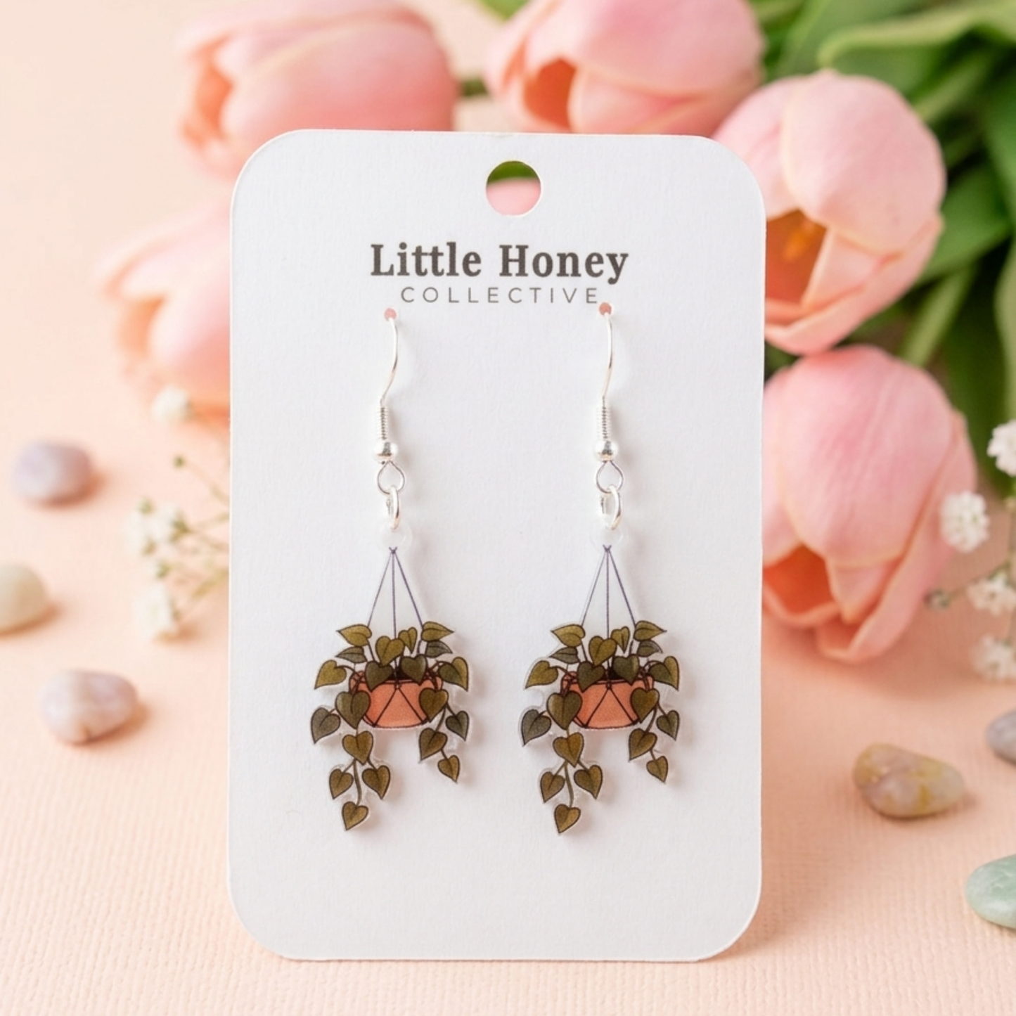 Hanging Potted Plant Earrings • Plant Mom Jewelry • Hypoallergenic • Pearl Drop, Studs & Dangles