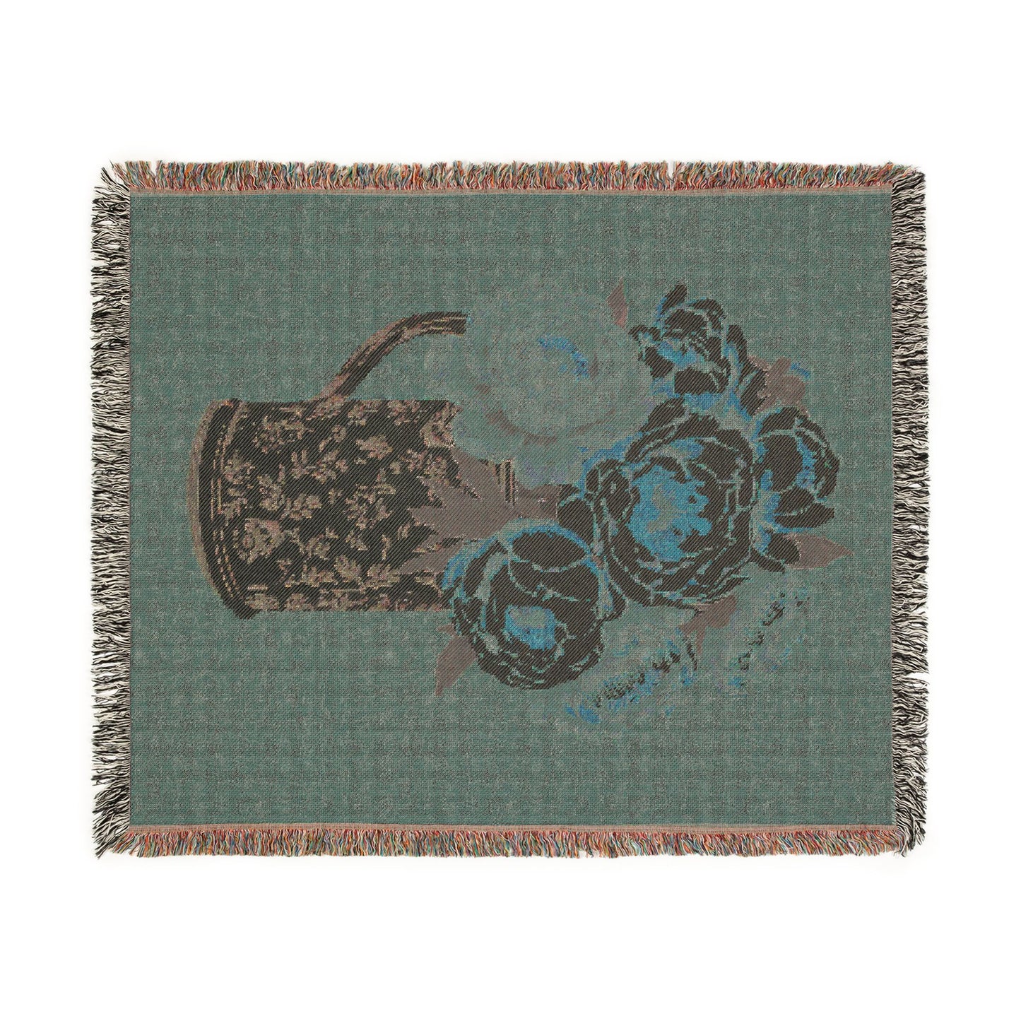 Peony Woven Blanket — Floral Cozy Throw for Living Room & Bedroom